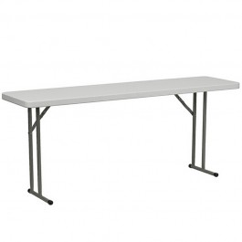 Flash Furniture DAD-YCZ-180-GW-GG Plastic Folding Training Table in Granite/White
