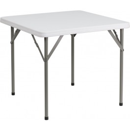 Flash Furniture DAD-YCZ-86-GG 34'' Square Granite White Plastic Folding Table