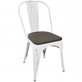 LumiSource DC-OR VW+E2 Oregon Dining Chair Set of 2 in White Espresso