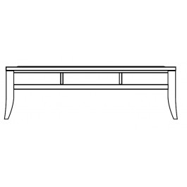 Cabot Wrenn DIR244816 Diego Rectangular Cocktail Table with Beveled Glass and Cubbies
