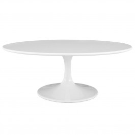 Modway EEI-1139-WHI Lippa 42" Oval-Shaped Wood Top Coffee Table in White