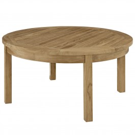Modway EEI-1153-NAT Marina Outdoor Patio Teak Round Coffee Table in Natural