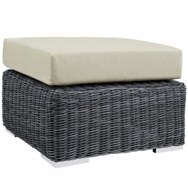 Modway EEI-1869-GRY-BEI Summon Outdoor Patio Sunbrella Ottoman in Canvas Antique Beige