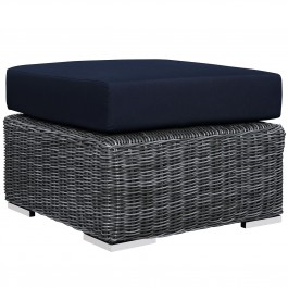 Modway EEI-1869-GRY-NAV Summon Outdoor Patio Sunbrella Ottoman in Canvas Navy