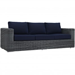 Modway EEI-1874-GRY-NAV Summon Outdoor Patio Sunbrella Sofa in Canvas Navy