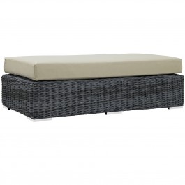 Modway EEI-1877-GRY-BEI Summon Outdoor Patio Sunbrella Rectangle Ottoman in Canvas Antique Beige