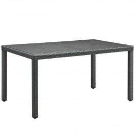 Modway EEI-1934-CHC Sojourn 59" Outdoor Patio Dining Table in Chocolate