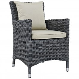 Modway EEI-1935-GRY-BEI Summon Dining Outdoor Patio Sunbrella Armchair in Antique Canvas Beige