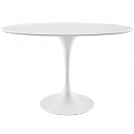 Modway EEI-2017-WHI Lippa 48" Oval-Shaped Wood Top Dining Table in White
