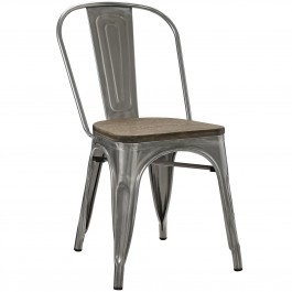 Modway EEI-2028-GME Promenade Bamboo Side Chair in Gun Metal