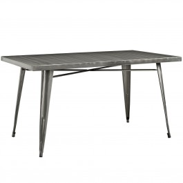 Modway EEI-2033-GME Alacrity Metal Dining Table in Gunmetal