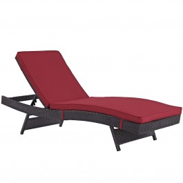 Modway EEI-2179-EXP-RED Convene Outdoor Patio Chaise in Espresso Red