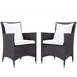 Modway EEI-2188-EXP-WHI-SET Convene 2 Piece Outdoor Patio Dining Set in Espresso White