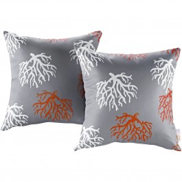 Modway EEI-2401-ORC Modway Two Piece Outdoor Patio Pillow Set in Orchard