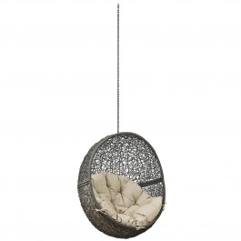 Modway EEI-2654-GRY-BEI Hide Outdoor Patio Swing Chair Without Stand in Gray Beige