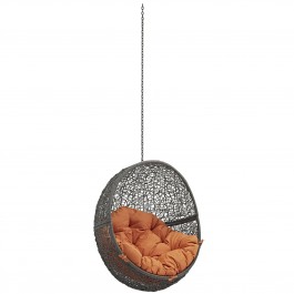 Modway EEI-2654-GRY-ORA Hide Outdoor Patio Swing Chair Without Stand in Gray Orange