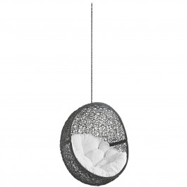 Modway EEI-2654-GRY-WHI Hide Outdoor Patio Swing Chair Without Stand in Gray White