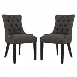 Modway EEI-2743-BRN-SET Regent Set of 2 Fabric Dining Side Chair in Brown