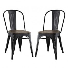 Modway EEI-2751-BLK-SET Promenade Dining Side Chair Set of 2 in Black