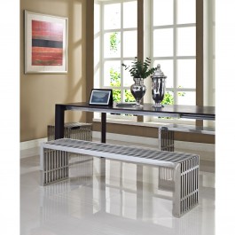 Modway EEI-867 Gridiron Benches Set of 3 in Silver