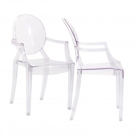 Modway EEI-905-CLR Casper Dining Chairs Set of 2 in Clear