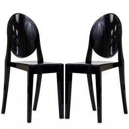 Modway EEI-906-BLK Casper Dining Chairs Set of 2 in Black