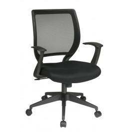 Office Star EM51022N-3 Screen Back Black Fabric Task Chair with Titanium Arms