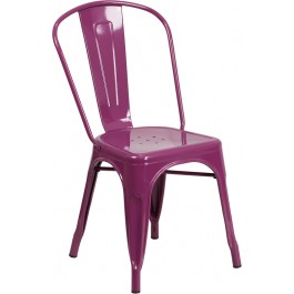 Flash Furniture ET-3534-PUR-GG Metal Chair in Purple