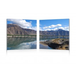 Wholesale Interiors Fg-1081Ab Causeway Through The Mountains Mounted Photography Print Diptych