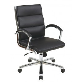 Office Star Designs Mid Back Executive Black Faux Leather Chair FL5388C-U6