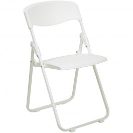 Flash Furniture Hercules Series 880 lb. Capacity Heavy Duty White Plastic Folding Chair RUT-I-WHITE-GG
