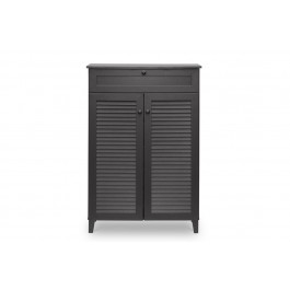 Baxton Studio FP-03LV-Espresso Harding Espresso Shoe-Storage Cabinet