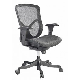 Eurotech Seating Fuzion Mid-Back Swivel Chair Black Mesh FUZ5B-LO-W09-01