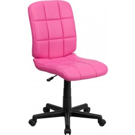 Flash Furniture Mid-Back Pink Quilted Vinyl Task Chair GO-1691-1-PINK-GG