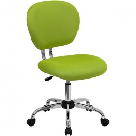 Flash Furniture Mid-Back Apple Green Mesh Task Chair with Chrome Base H-2376-F-GN-GG