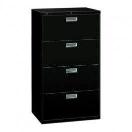 HON 4 Drawer Lateral File with Lock 30" x 19-1/4" x 53-1/4" Black HON674LP