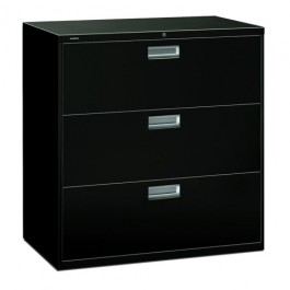 HON 3 Drawer Lateral File with Lock 42" x 19-1/4" x 40-7/8" Black HON693LP