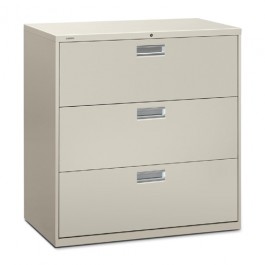 HON 3 Drawer Lateral File with Lock 42" x 19-1/4" x 40-7/8" Gray HON693LQ