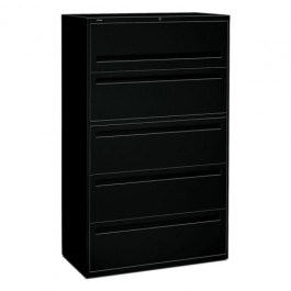 HON 5-Drawer Lateral File 42" x 19-1/4" x 67" Black HON795LP