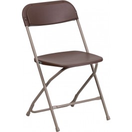 Flash Furniture HERCULES Series 800 lb. Capacity Premium Brown Plastic Folding Chair LE-L-3-BROWN-GG