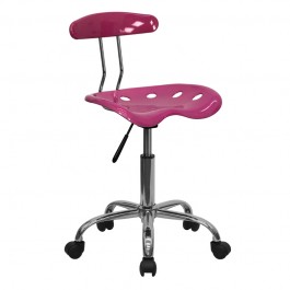 Flash Furniture Vibrant Pink and Chrome Computer Task Chair with Tractor Seat LF-214-PINK-GG