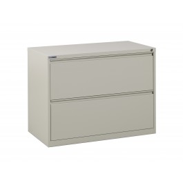 Office Star LF236-P 36" Wide 2 Drawer Lateral File with Core-Removeable Lock and Adjustable Glides in Putty