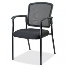 Lorell LLR23100 Breathable Mesh Guest Chairs in Black