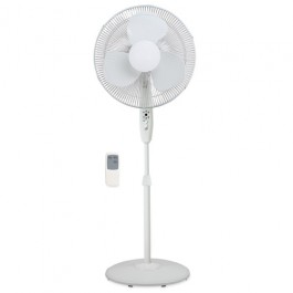 Lorell 16" Floor Fan with Remote 3 Speed 4-5/7" x 18-1/4" x 23" White LLR49251