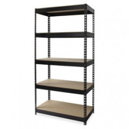 Lorell LLR60624 Riveted Steel Shelving in Black