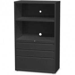 Lorell LLR66205 3-DR Lateral Combo Unit in Black