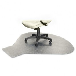 Lorell Chairmat "L" 60" x 66" 20" x 12" Lip Clear LLR69156