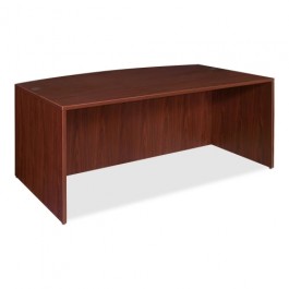 Lorell Bowfront Desk Shell 72" x 36" x 29-1/2" Mahogany LLR69370