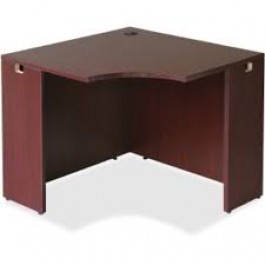 Lorell LLR69872 Essentials Series Corner Desk in Mahogany