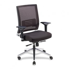 Lorell Executive Swivel Chair 28-1/2" x 28-1/4" x 43-1/2" Black Mesh/Leather LLR90041